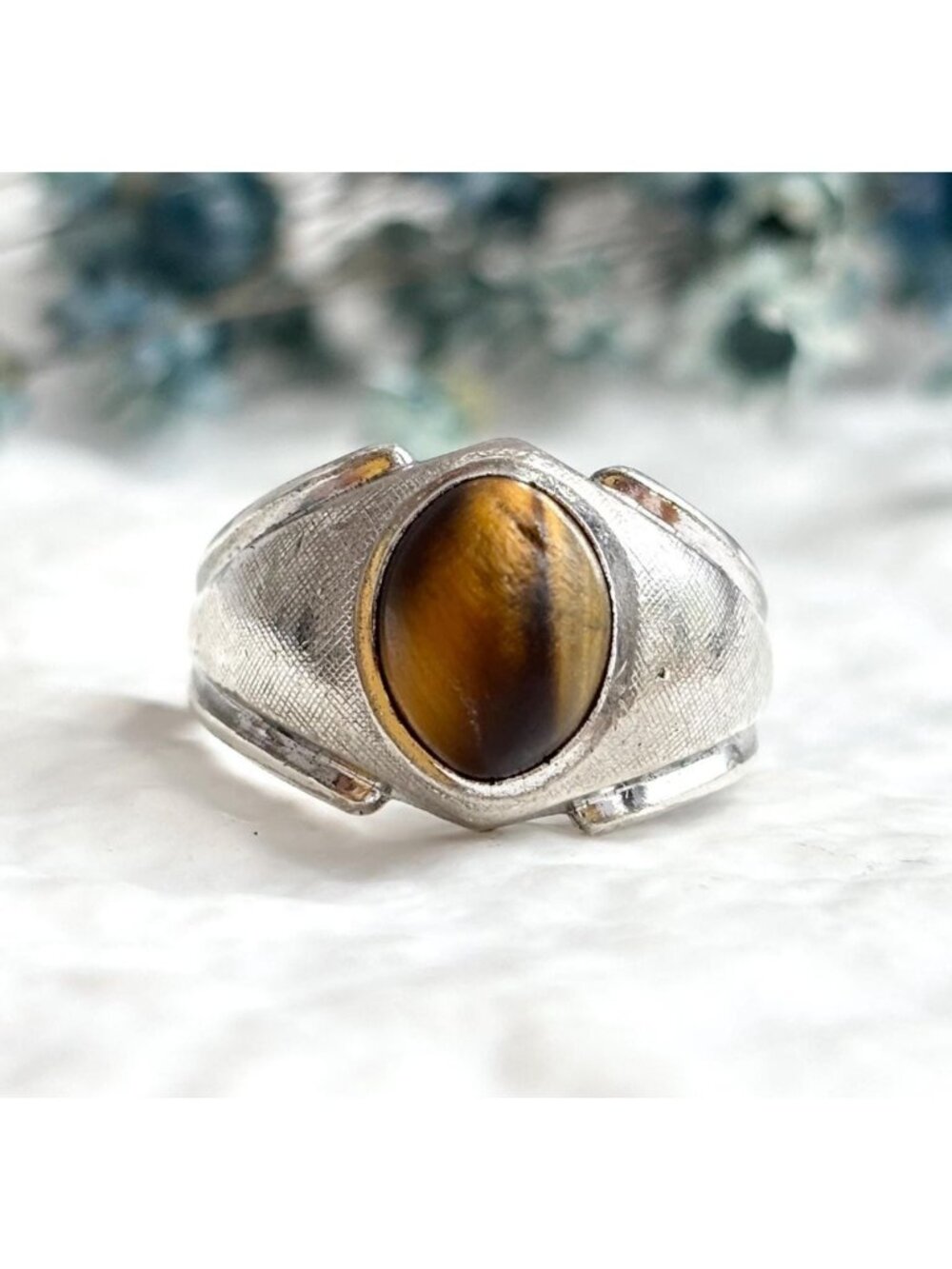 Tiger's Eye Joseph Esposito Southwest Sterling Silver 925 Vintage Ring - sz 7.5